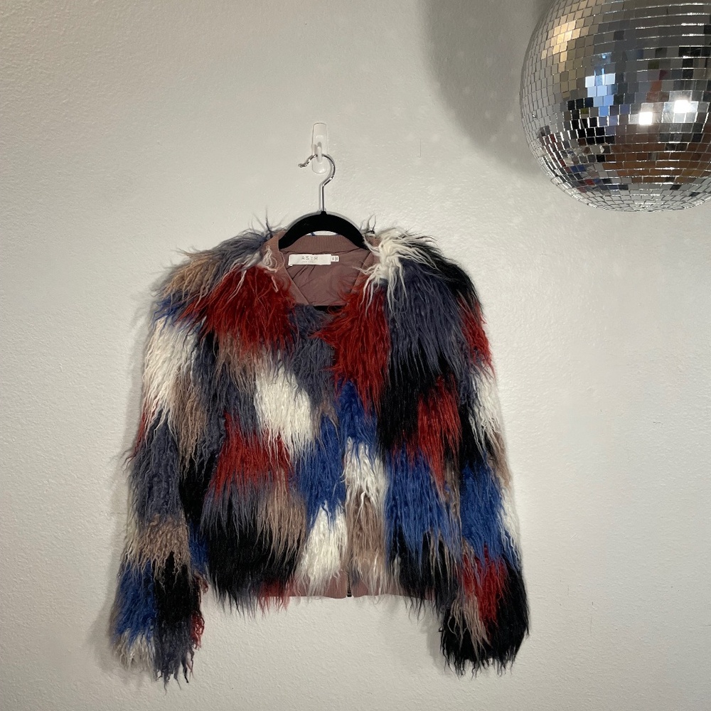 ASTR Faux Fur Colorful Coat, Size M